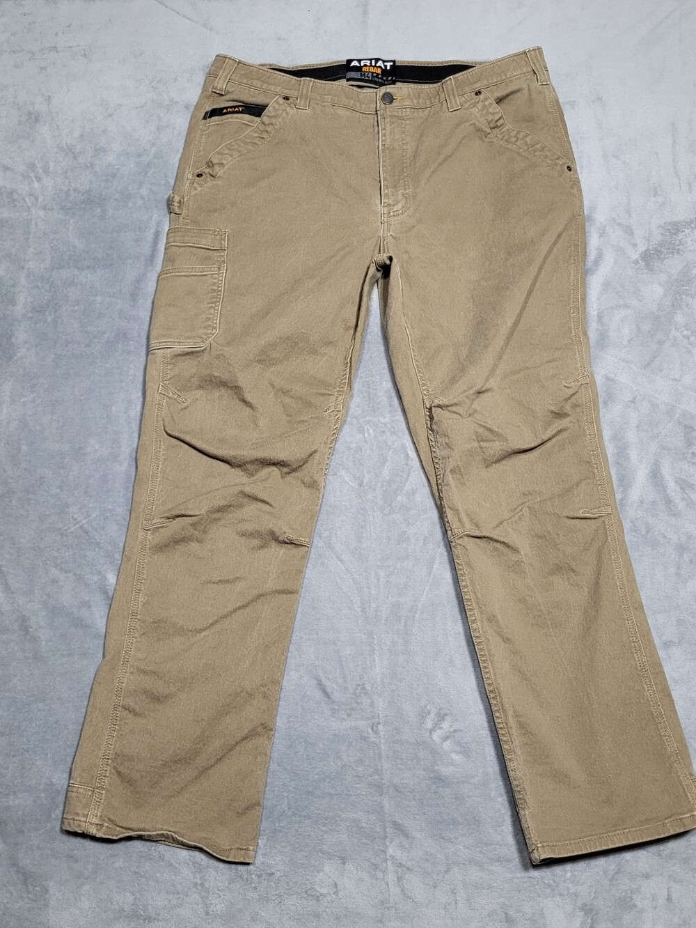 Ariat Rebar M4 Low Rise Boot Khaki Canvas Relaxed Carpenter Jeans Mens Sz 40x34